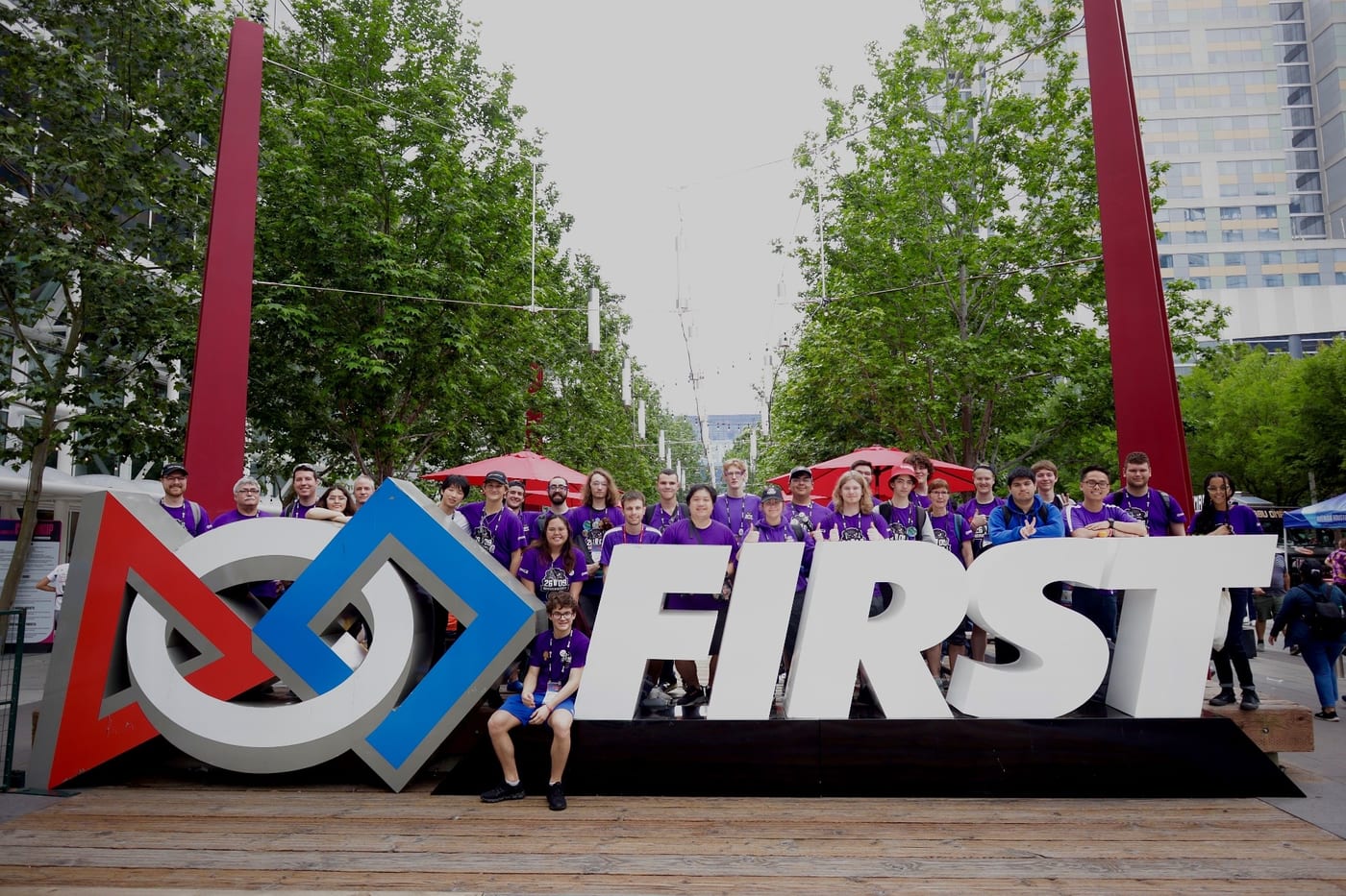 Team 2609 Beaverworx students at a FIRST Robotics Competition event